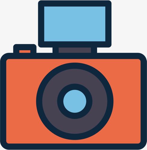 橘色相机卡通多媒体设备png素材下载_高清图片png格式(编号:22427991)